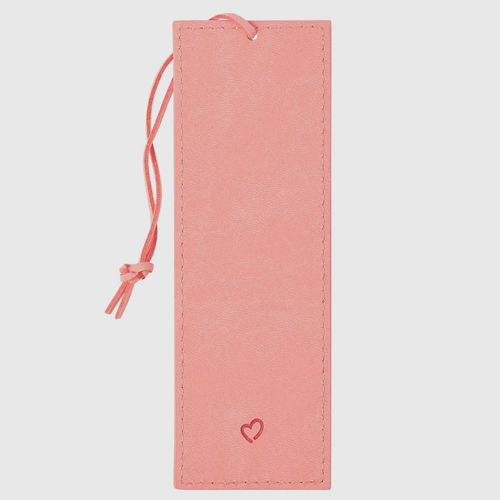 Pink faux leather bookmark with gold foil “Kindness Matters” text, matte finish, inspirational gift for readers