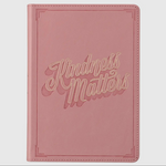Soft pink faux leather journal with gold foil “Kindness Matters” cover, gilt-edged pages, Christian gift notebook