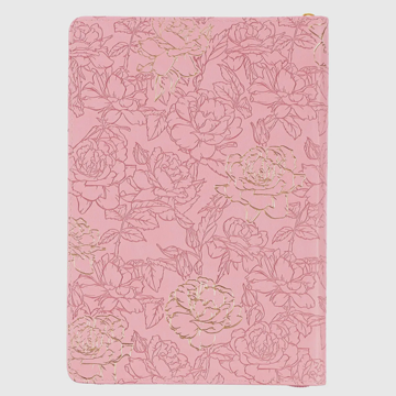 Psalm 118:14 zippered pink journal with gold foil accents, Christian devotional notebook with Scripture pages
